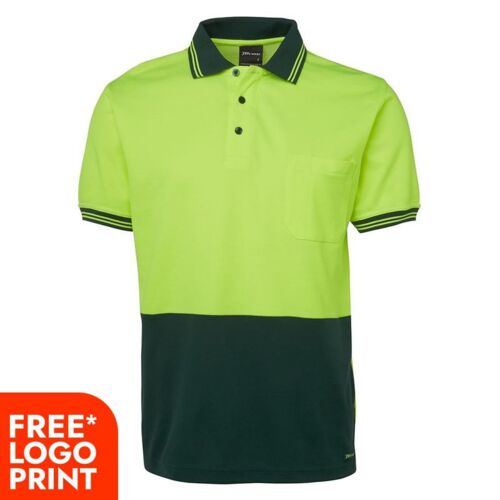 Mens Hi Vis Short Sleeve Cotton Back Polo Thumbnail